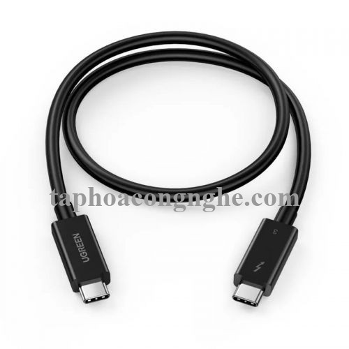 Ugreen 80324 0.5M 40Gbps 100W USB 3.1 cáp USB type C Thunderbolt 3 hỗ trợ PD màu đen US341 30080324